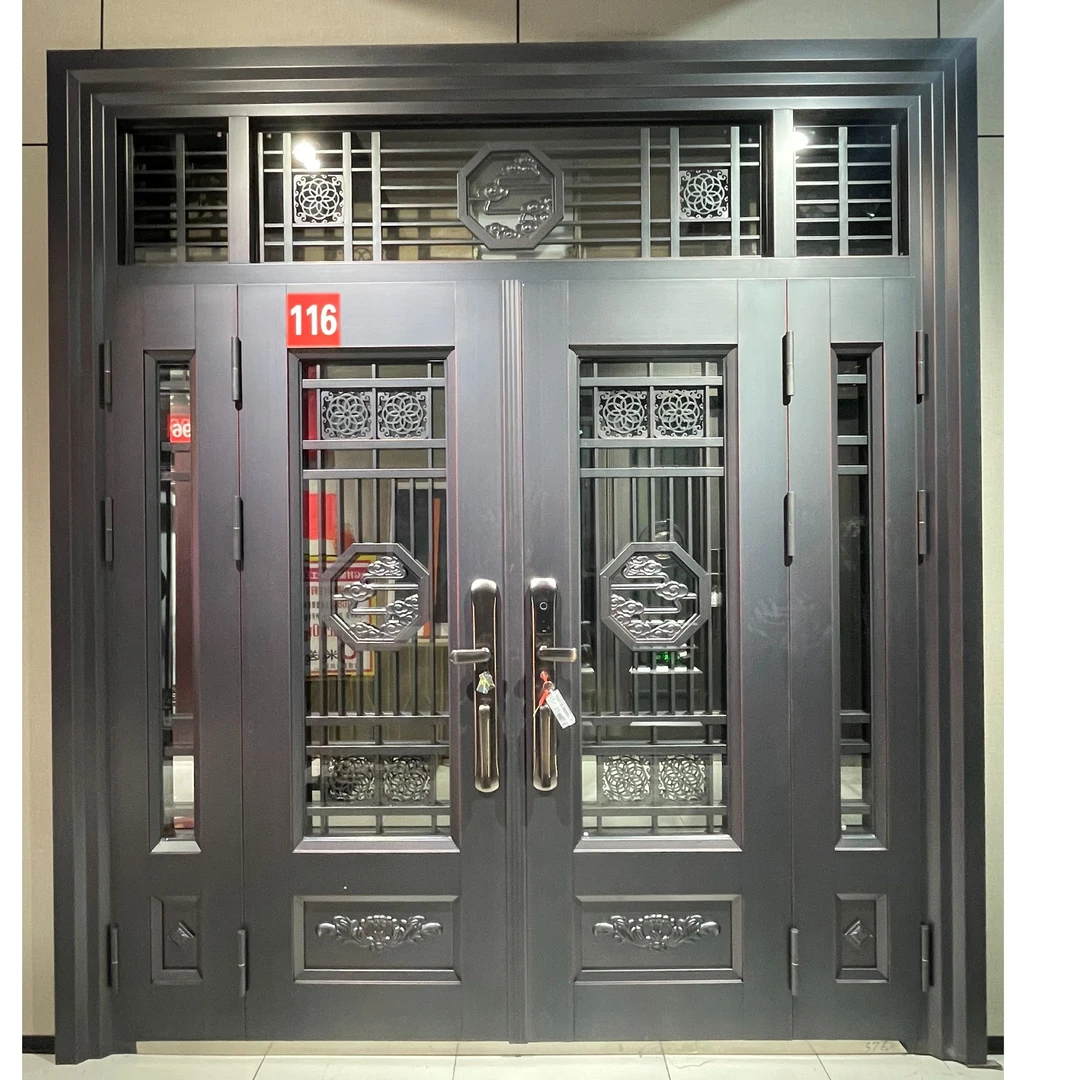 自建房玻璃拼接大门入户门别墅农村大门门