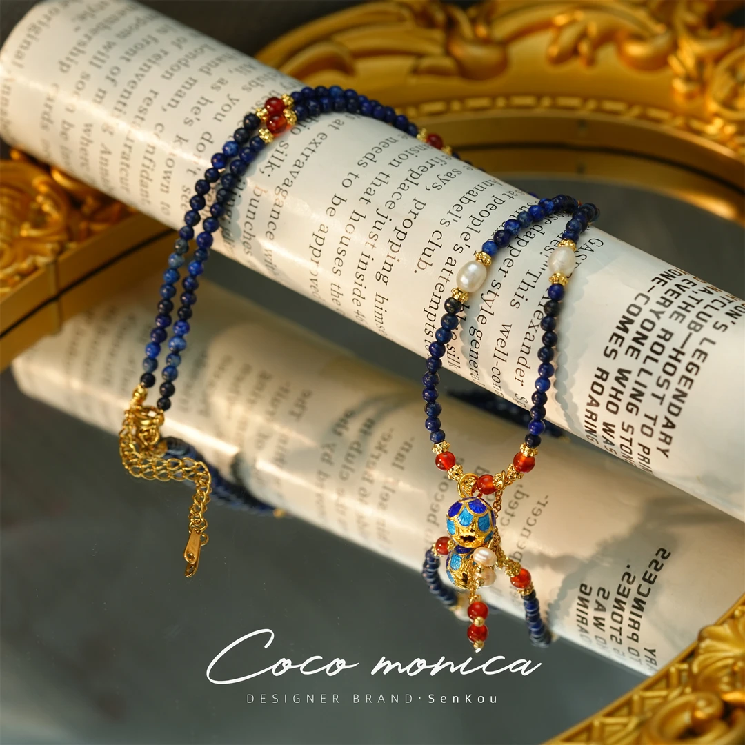 【小霞珠宝】手工气质蓝色轻奢彩色ins镶嵌 WE289