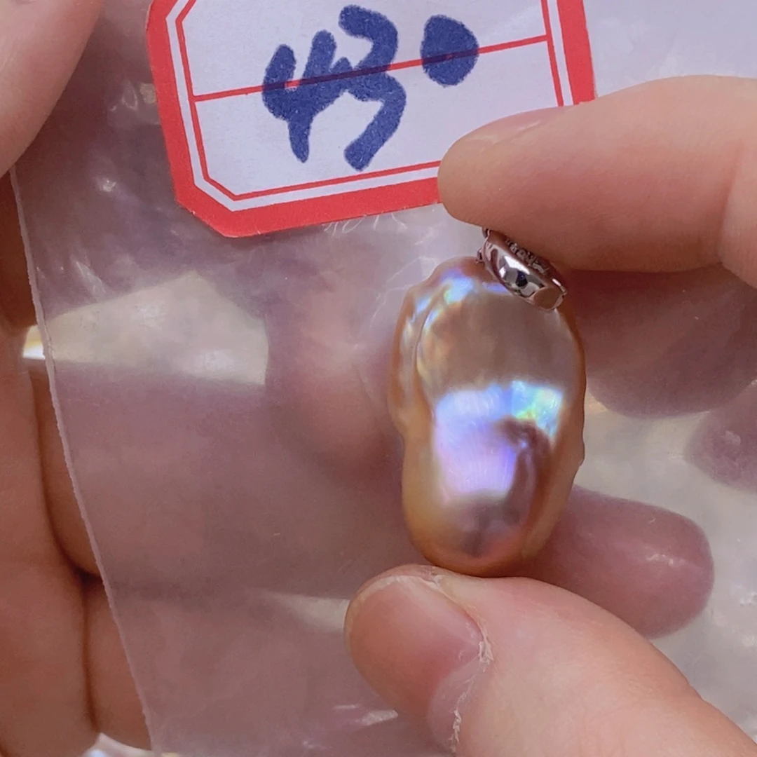 淡水珍珠银S925镶嵌吊坠(赠链)
