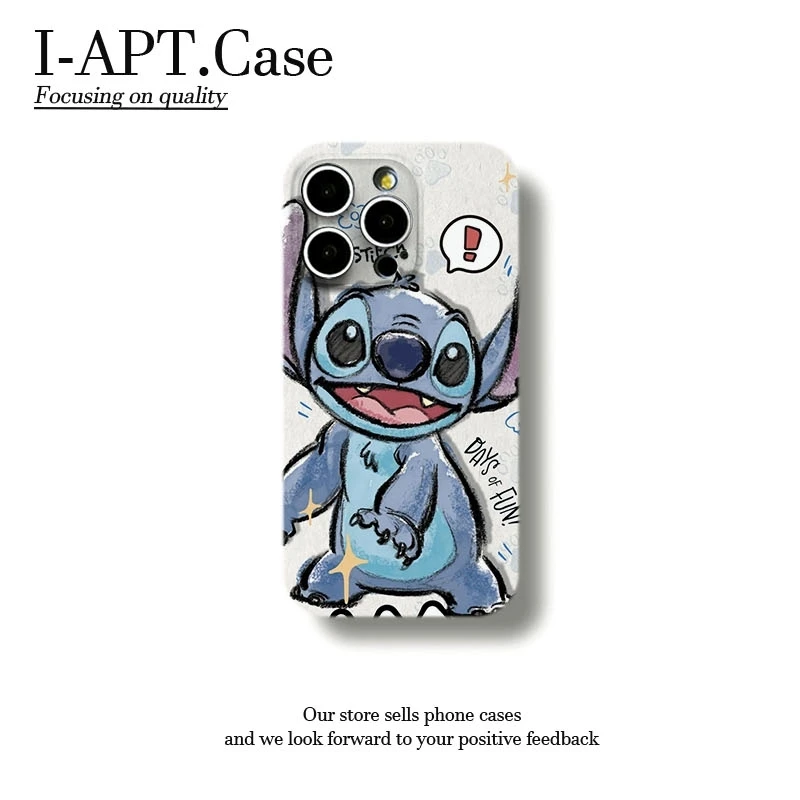 笔绘史迪仔抓闪星菲林软壳适用iPhone苹果16手机壳华为oppo小米vi