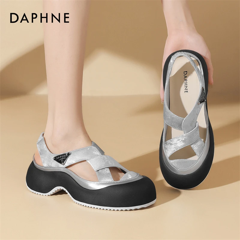 Daphne/达芙妮小众厚底罗马凉鞋女夏季2025年爆款轻便休闲沙滩鞋
