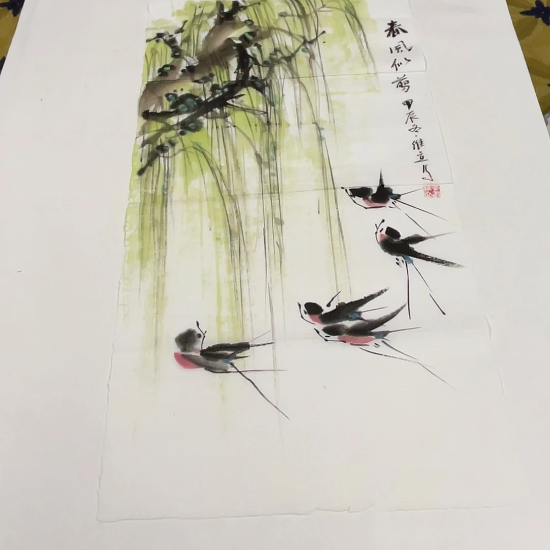 国画李维立老师花鸟四尺三开