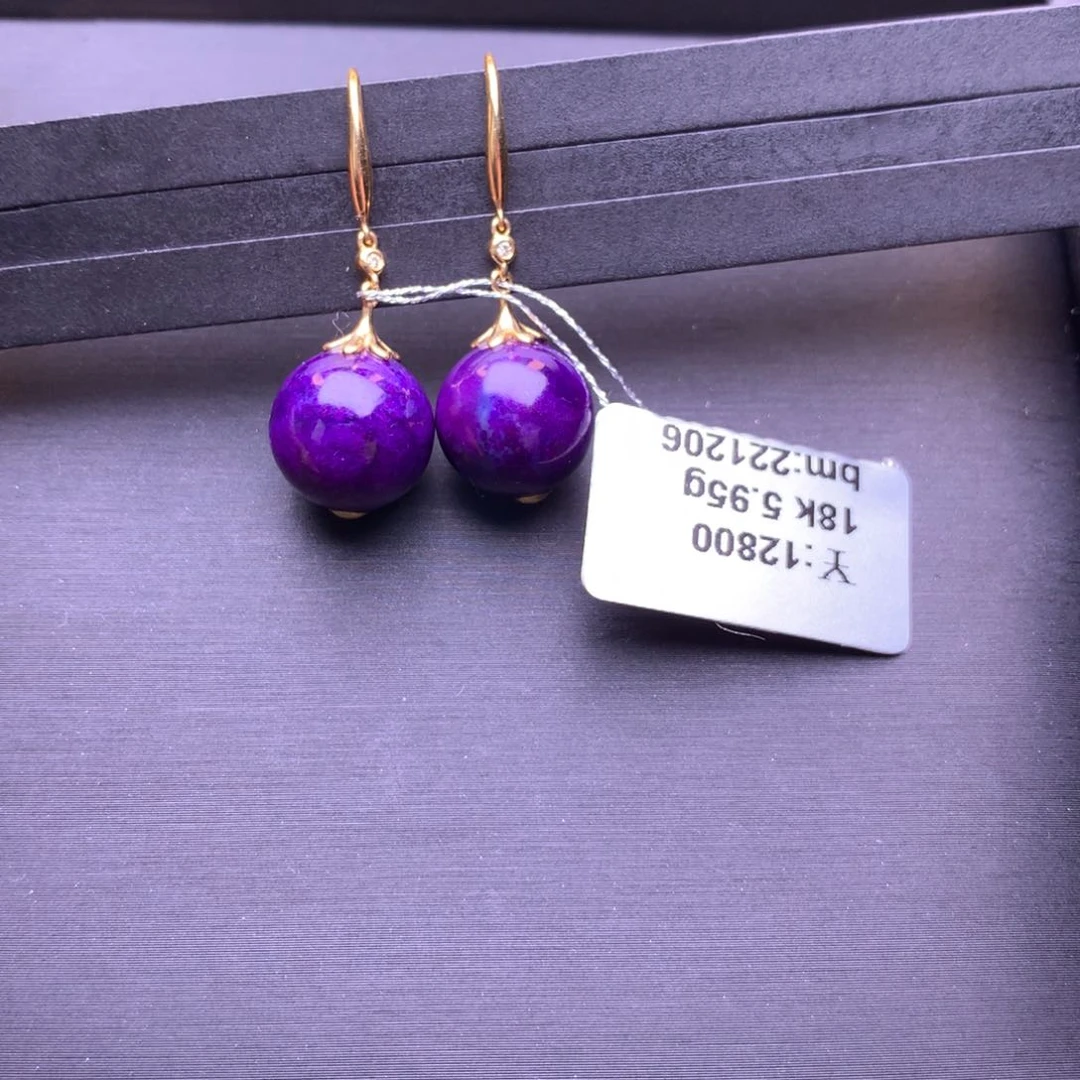 苏纪石（舒俱来）18K金镶嵌耳饰