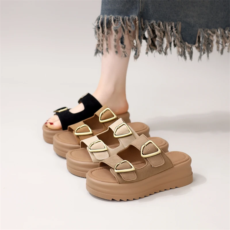 2025夏季新款厚底外穿拖鞋网红爆款时尚洋气百搭勃肯凉拖鞋沙滩鞋