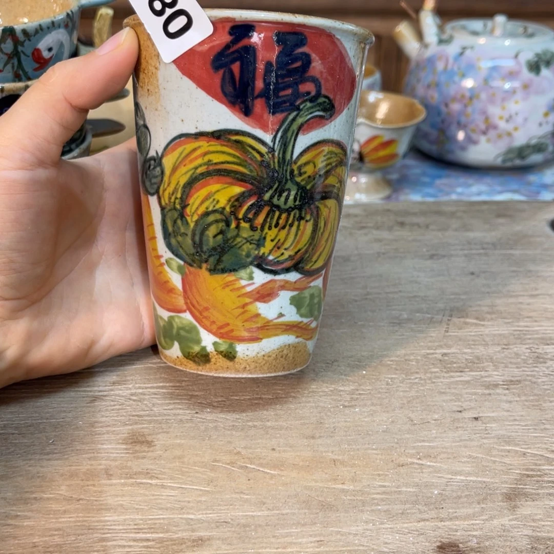 壶素浅陶瓷手工手绘