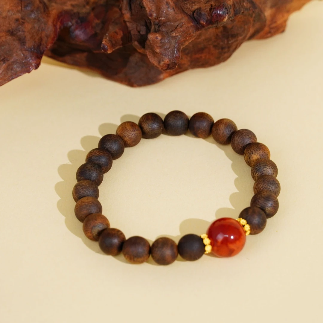 沉香【不二】沉香18KDIY手串8mm