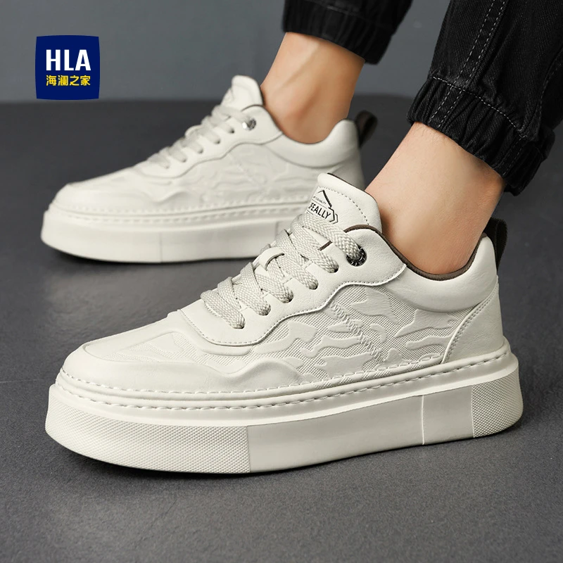 HLA/海澜之家秋冬季男士小白鞋运动时尚百搭透气潮流潮鞋加绒男鞋