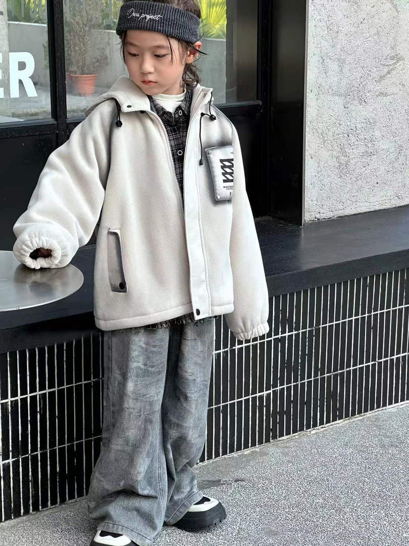 【现货】MF-8807米色实体高品质保暖韩版时尚棉衣儿童时尚休闲外套