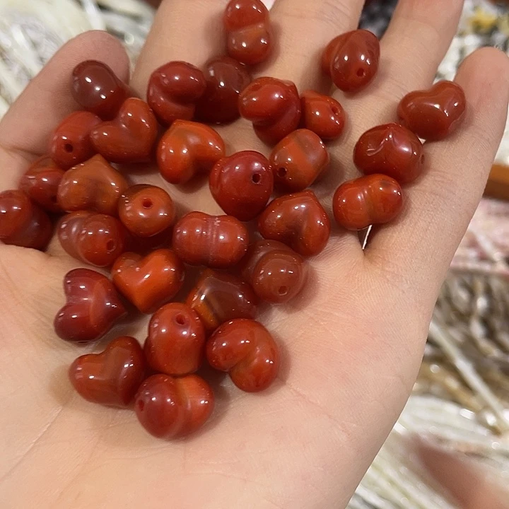 合金玛瑙/玉髓珠宝半成品一颗横孔南红玛瑙屁桃