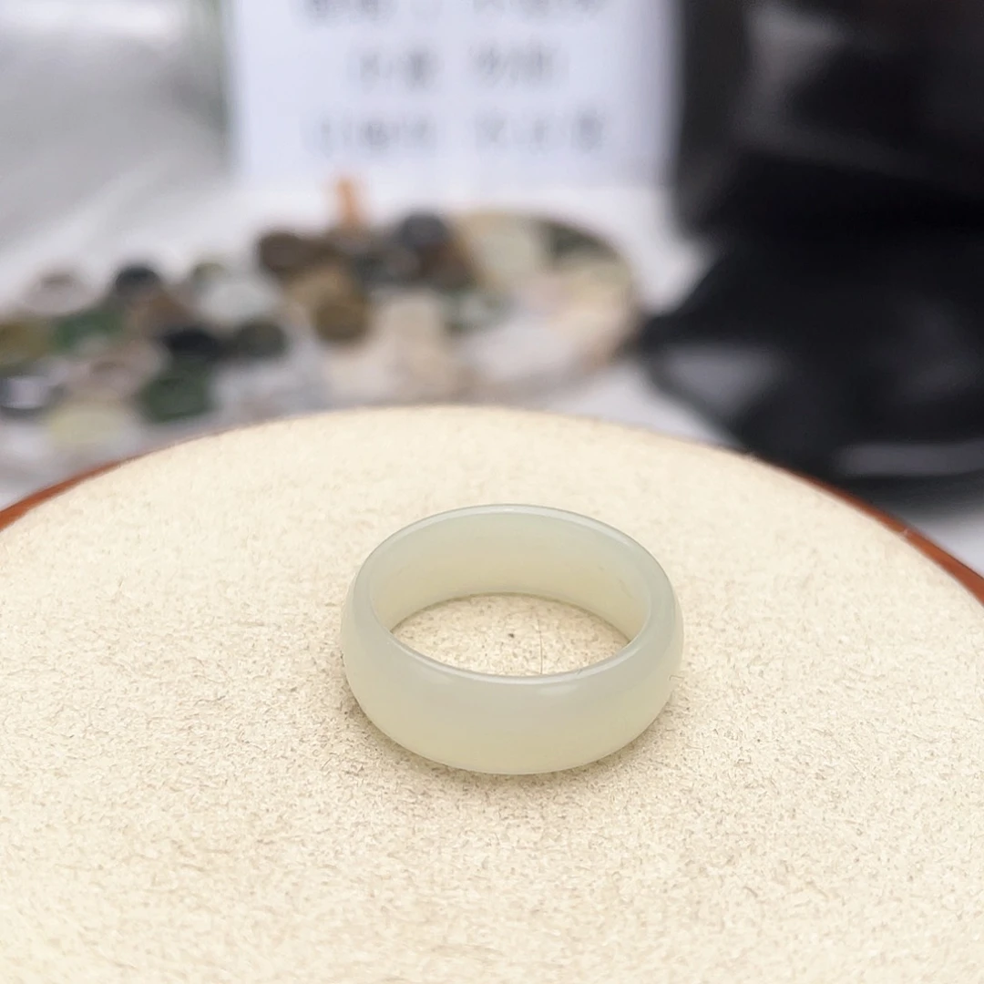 和田玉戒指未镶嵌c27暖黄胖圆17.1不退换