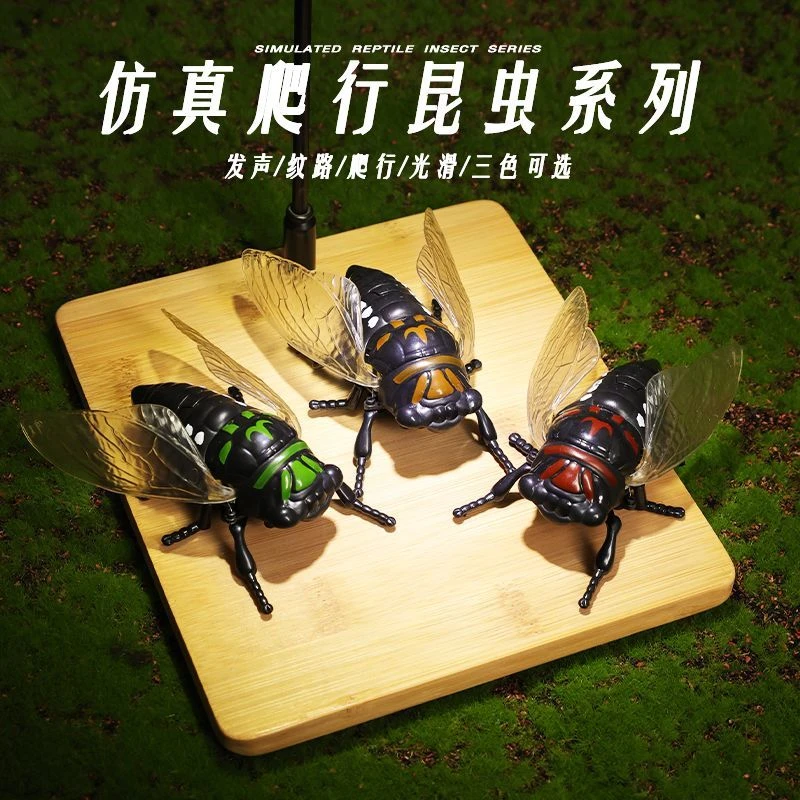 新款上链知了仿真爬行动物发条玩具昆虫创意整蛊解压玩具跨境热卖
