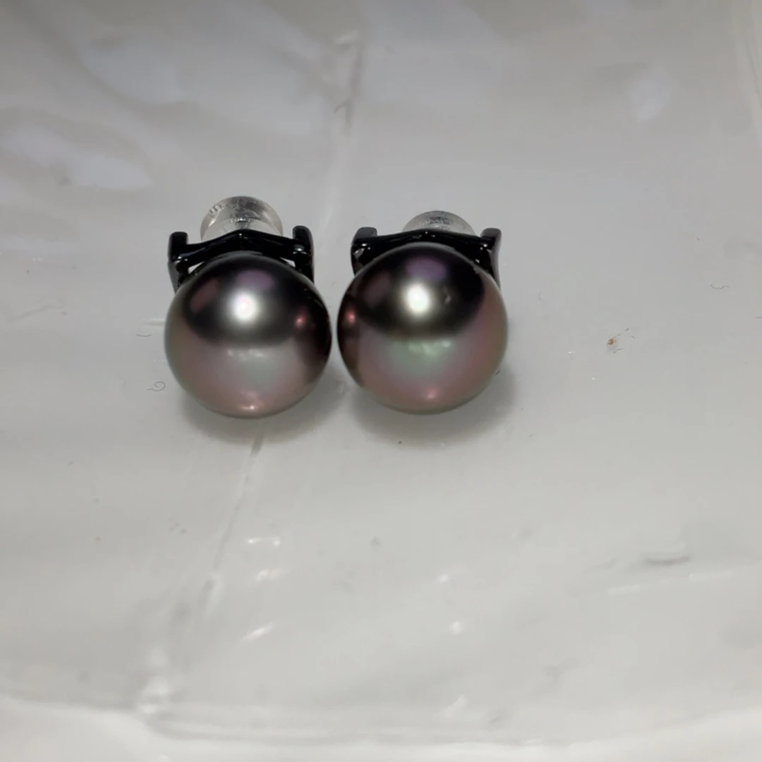 银S925镶嵌耳饰海水珍珠
