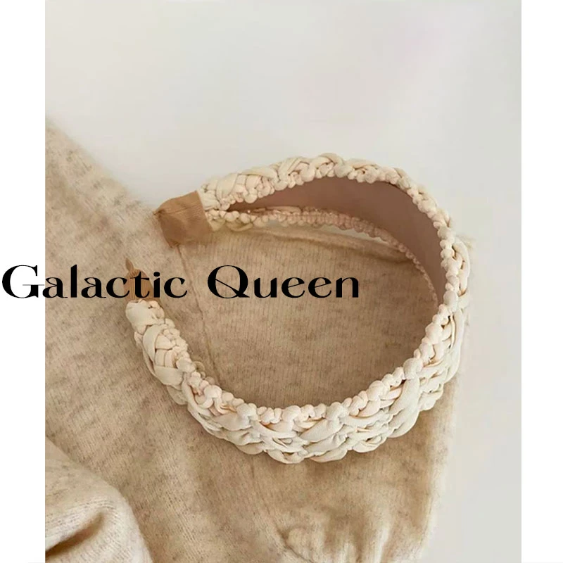 编织宽边发箍复古时髦百搭简约小香风高级感头箍