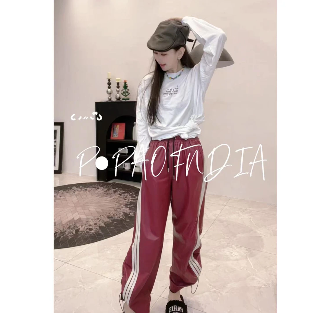 PP 2025｜鹿聆溪声 海宁绵羊皮真皮女时尚休闲女皮裤