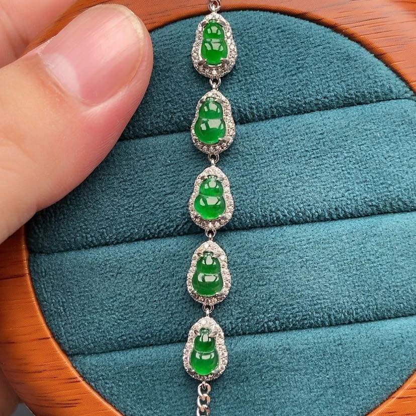 【闪购商品】银S925镶嵌手链翡翠植*