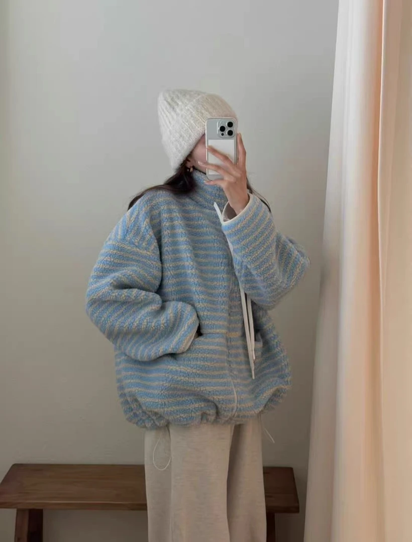 韩国正品  no退no换蓝色三角拉链