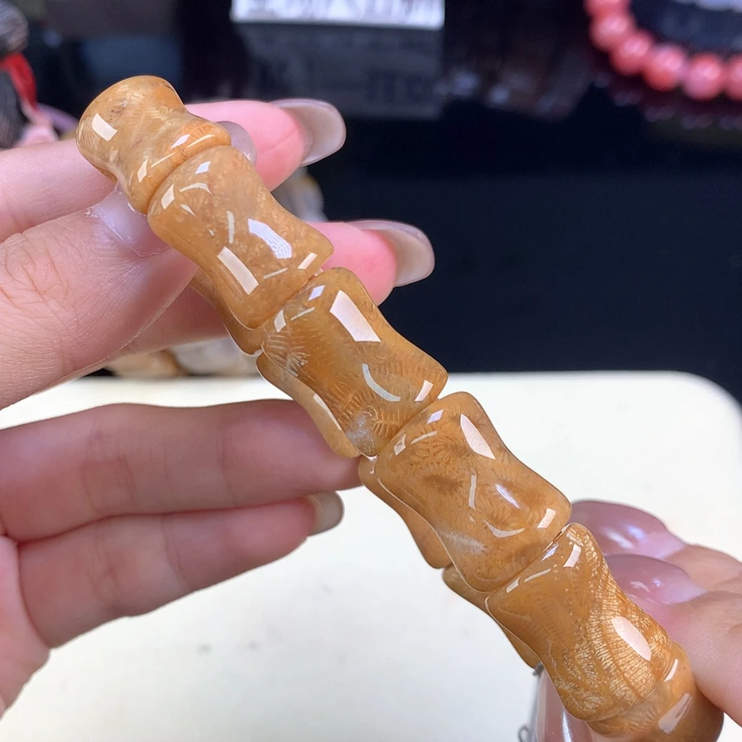 【闪购商品】颈饰未镶嵌硅化珊瑚（珊瑚玉）福利手牌（7号）