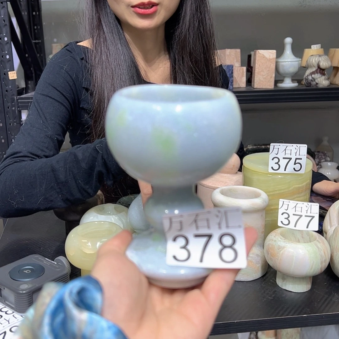 石材378蓝水晶烛台