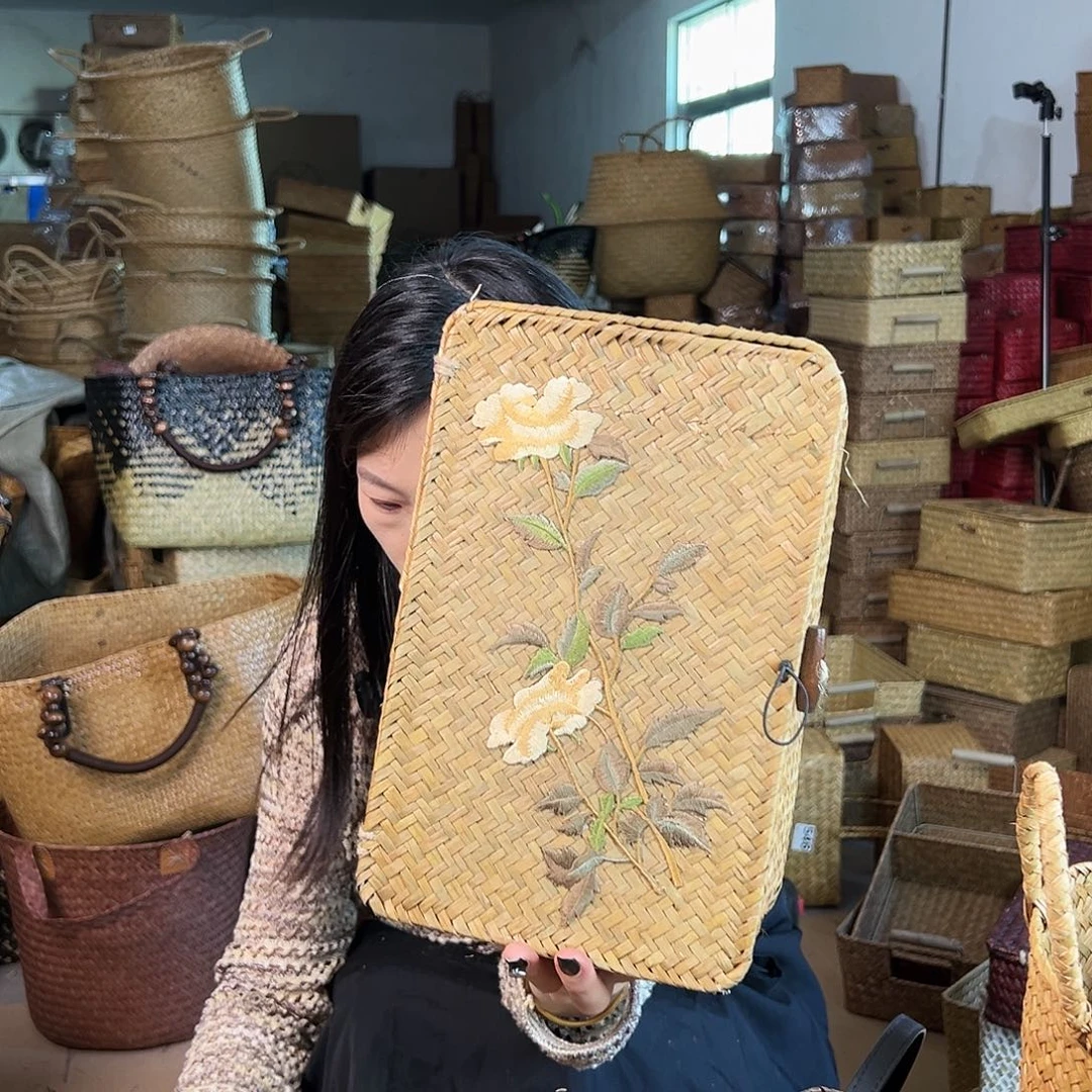 草编草编包/草编收纳盒带瑕疵