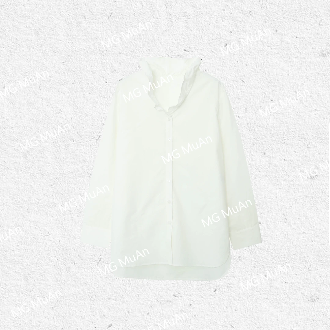 【看展衬衫】MUAN定制法式宽松荷叶边设计感衬衫上衣女YJ-23805