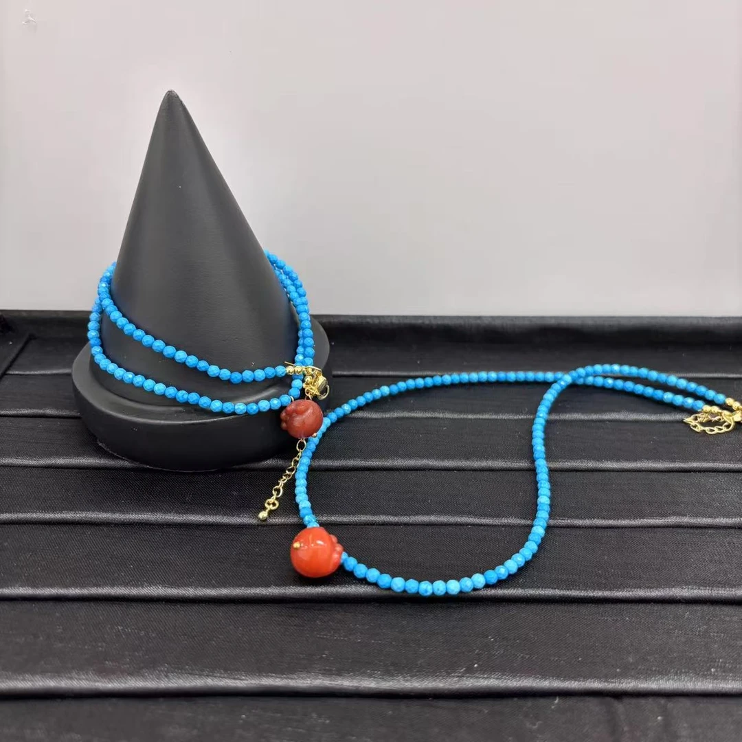 南红猫爪吊坠绿松切割面项链卡3m+*（多样性单个发货）