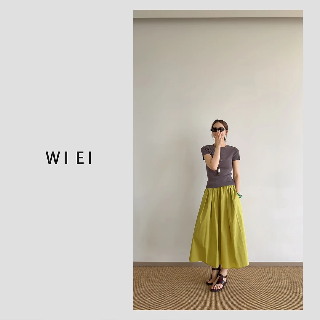 《WI EI》極简ROW设计 挺括肌理感 廓形压褶 花苞裙裤 25141