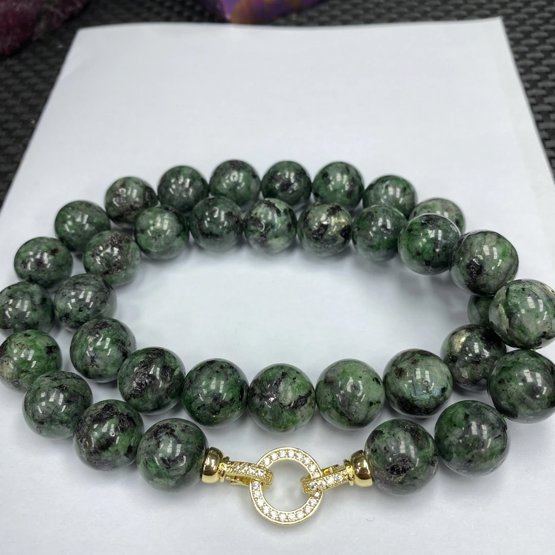 14mm猫眼葛灵草精美项链-874