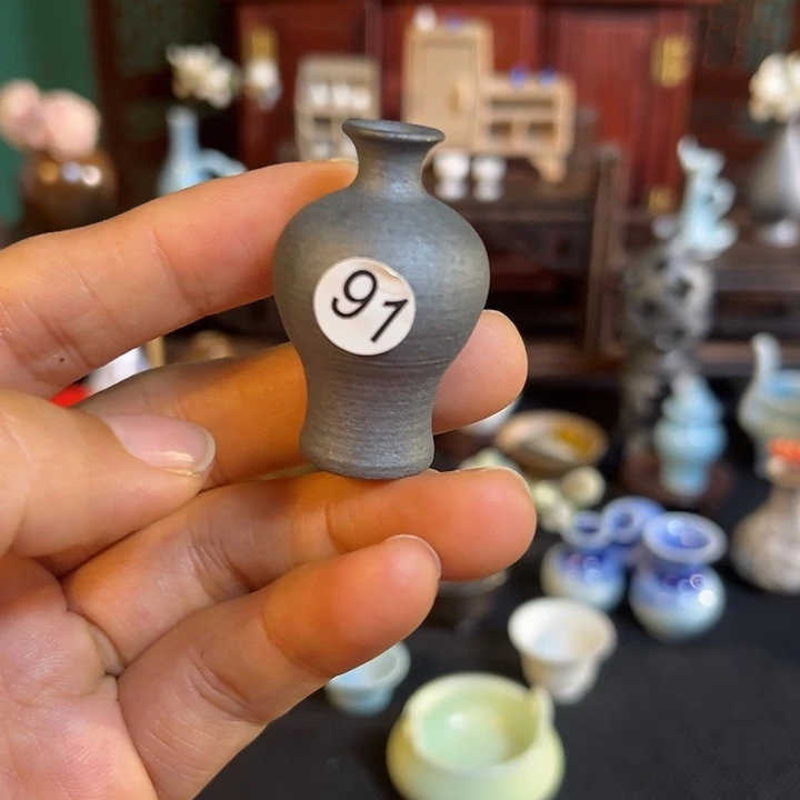 摆件微陶老王迷你花瓶