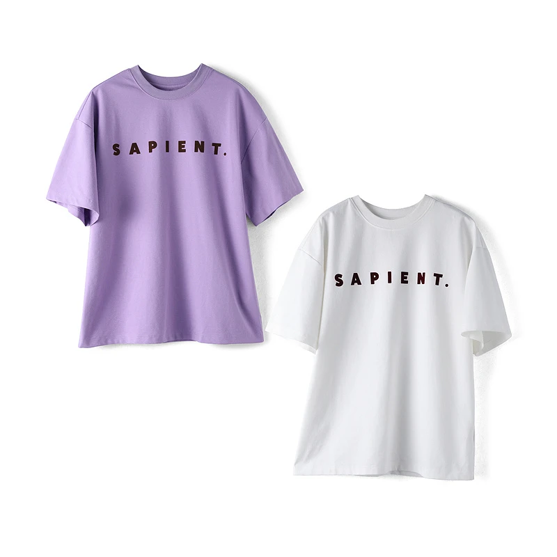 37022【祖系列】休闲圆领字母宽松T恤MZAQ59766