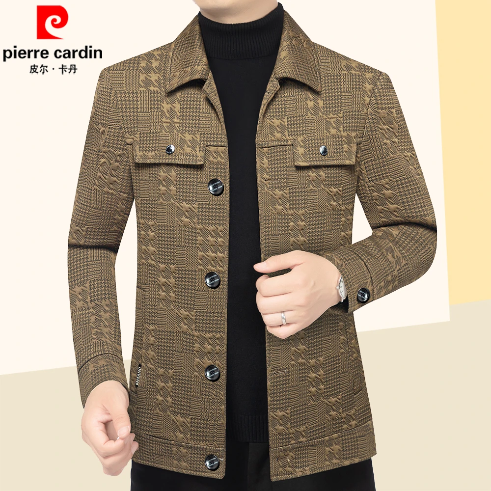 皮尔卡丹夹克男2025秋季新款中年男士翻领茄克商务休闲春秋上衣