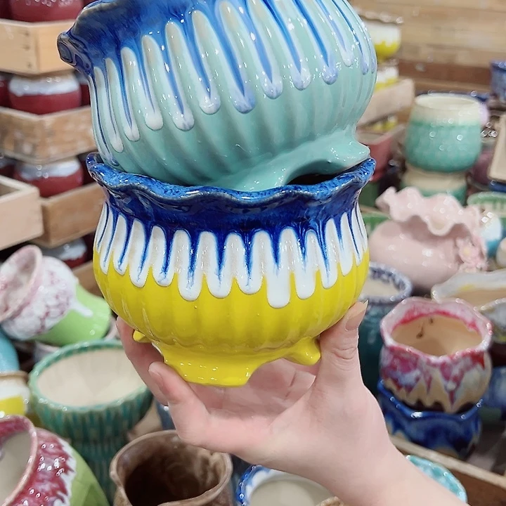 有孔，凑单福利满10元发货陶瓷多肉花盆！