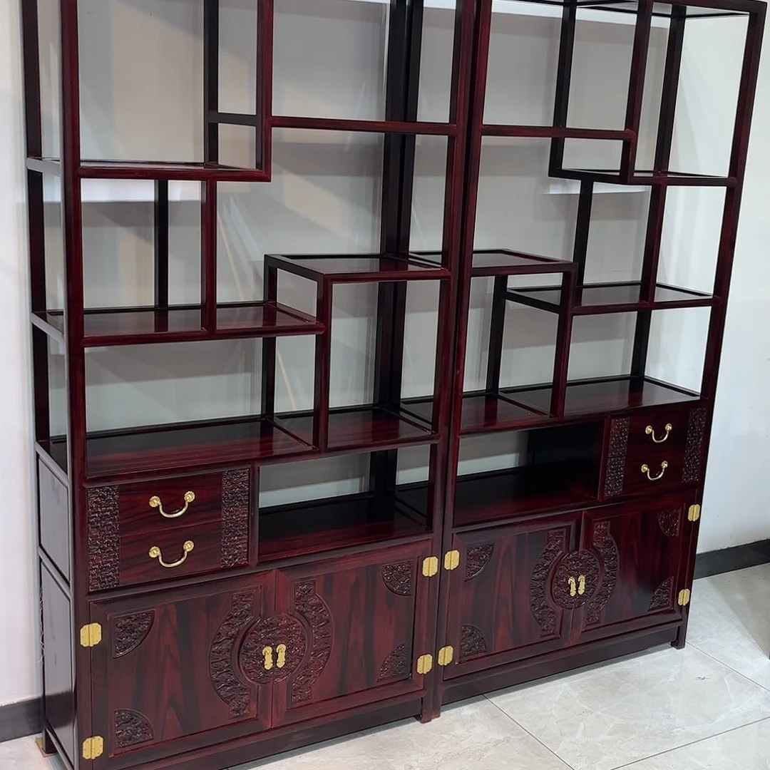 【闪购商品】黑酸枝木类书柜随*