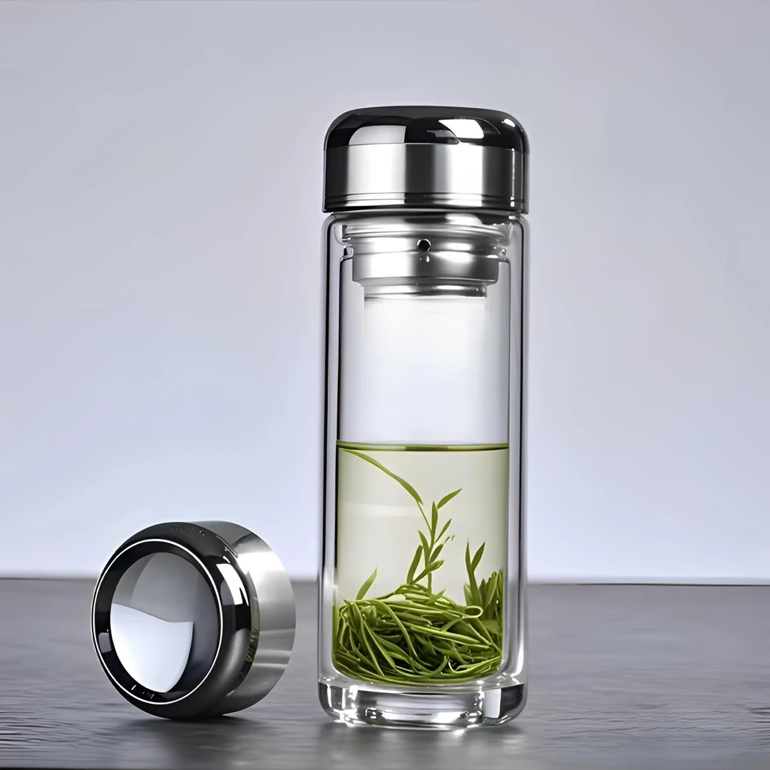 精品黑武士天使之眼水杯高档双层加厚玻璃杯商务车载隔热茶水茶杯