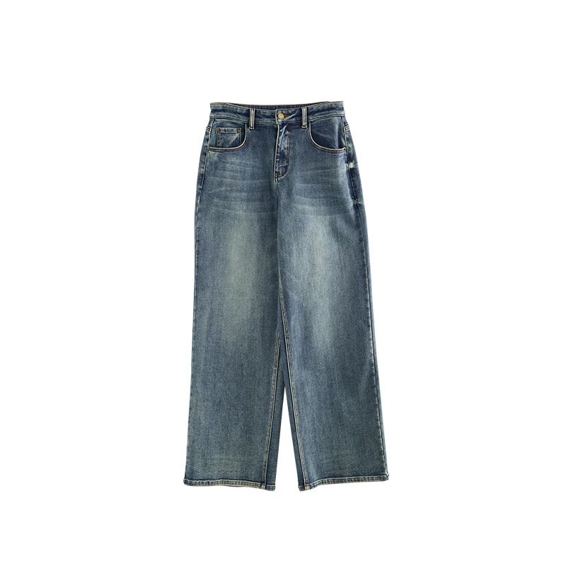 【折客优品】水洗牛仔裤女士休闲时尚百搭宽松柔软舒适简约直筒裤