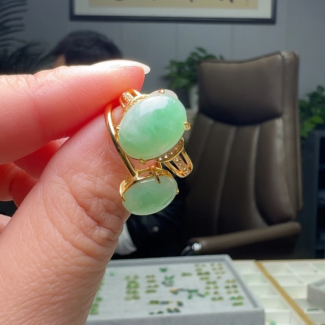 翡翠银S925镶嵌戒指多样性发货其一