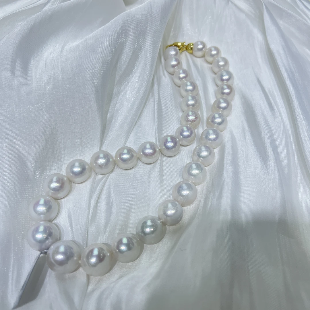 【大熊猫】淡水白色珍珠项链/11-14mm