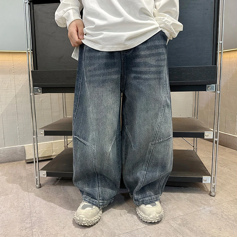 【实体品质】男童牛仔裤春秋款2025新款男孩秋装裤子直筒大儿童酷潮