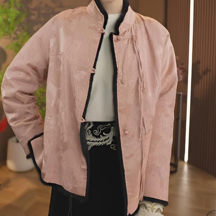 【新中式国风双面穿重磅提花外套流苏扣国风冬款外套18227-林林