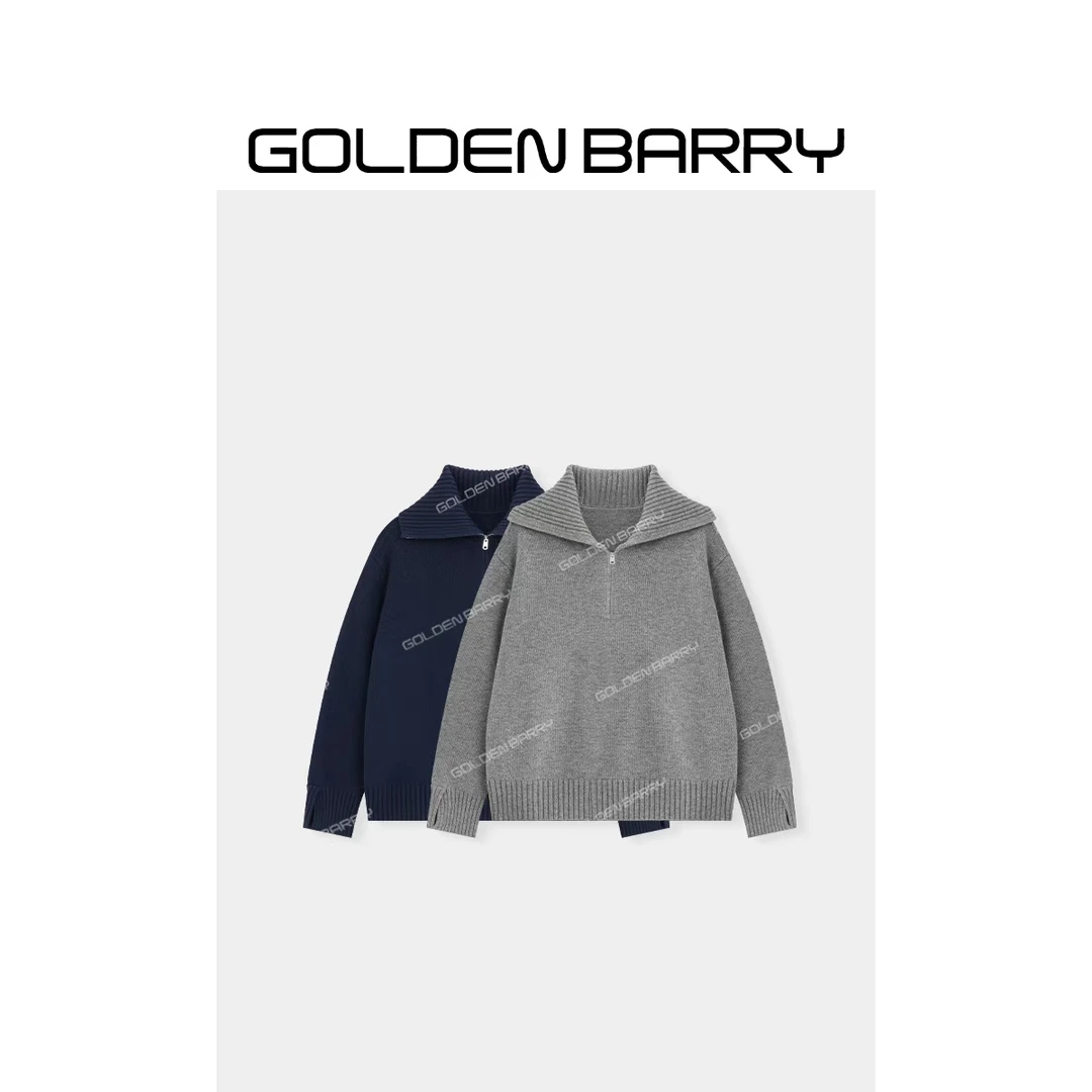 GOLDENBARRY|241257“松弛主义”法式慵懒大翻领毛衣