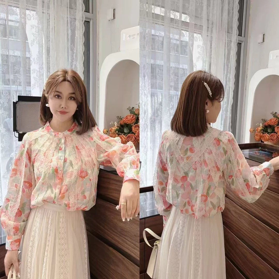 闺蜜精品031216【花台时光】蕾丝菲边衬衫