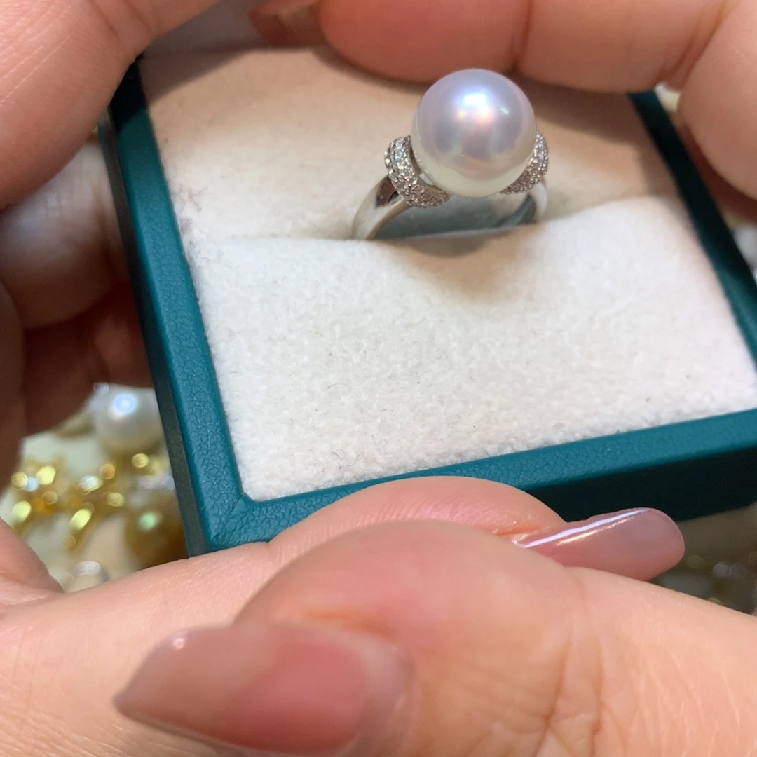 海水珍珠戒指银S925镶嵌