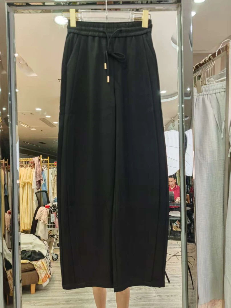 《霞姐服饰》夏季阔腿弯刀裤女宽松棉休闲高腰显瘦货号：01101