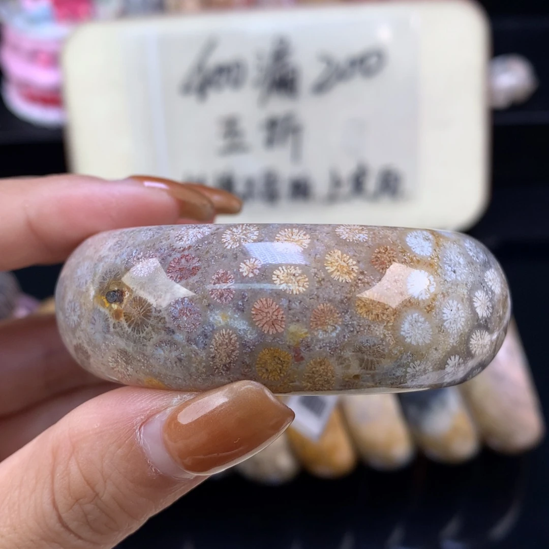 硅化珊瑚（珊瑚玉）未镶嵌颈饰五折精美手镯51.4口（65号）