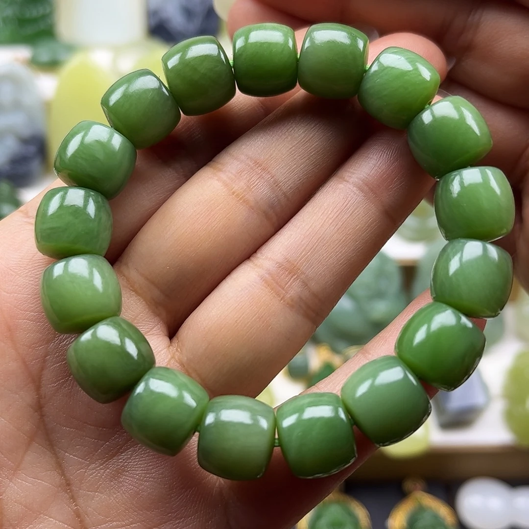 和田玉未镶嵌手串卡12