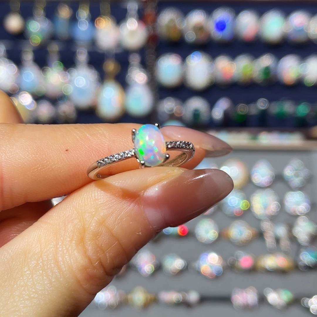 心****欧泊银S925镶嵌戒指