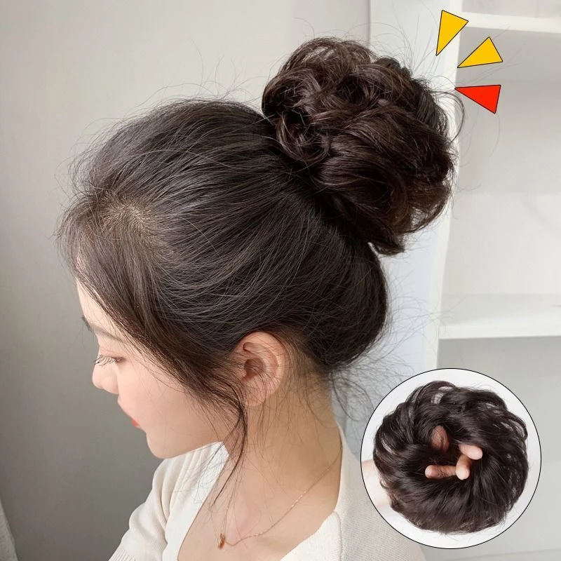 假发丸子头卷发圈花苞蓬松自然发包增发量盘头发包神器懒惰风