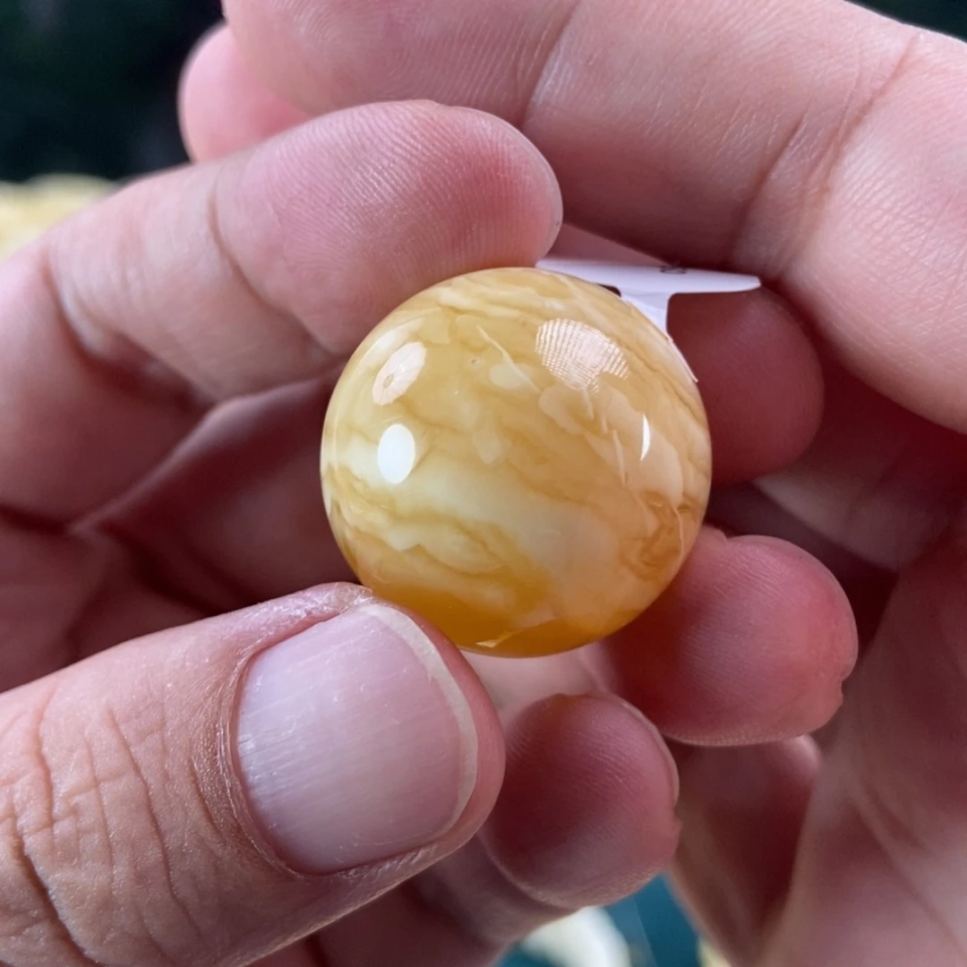 琥珀未镶嵌珠宝奇石25虎皮纹单珠9.14