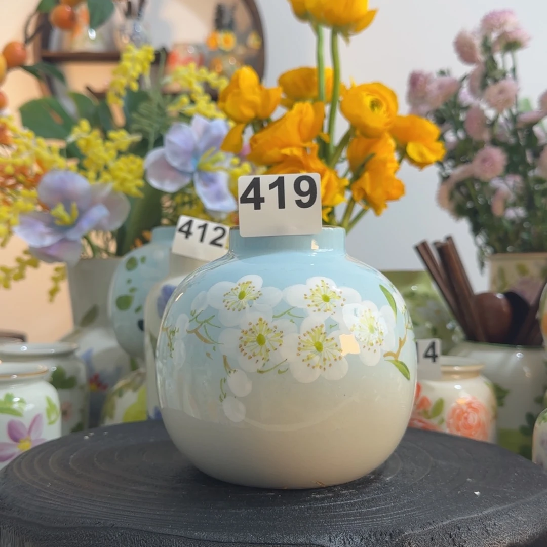 摆件景德镇陶瓷小花瓶摆件无孔