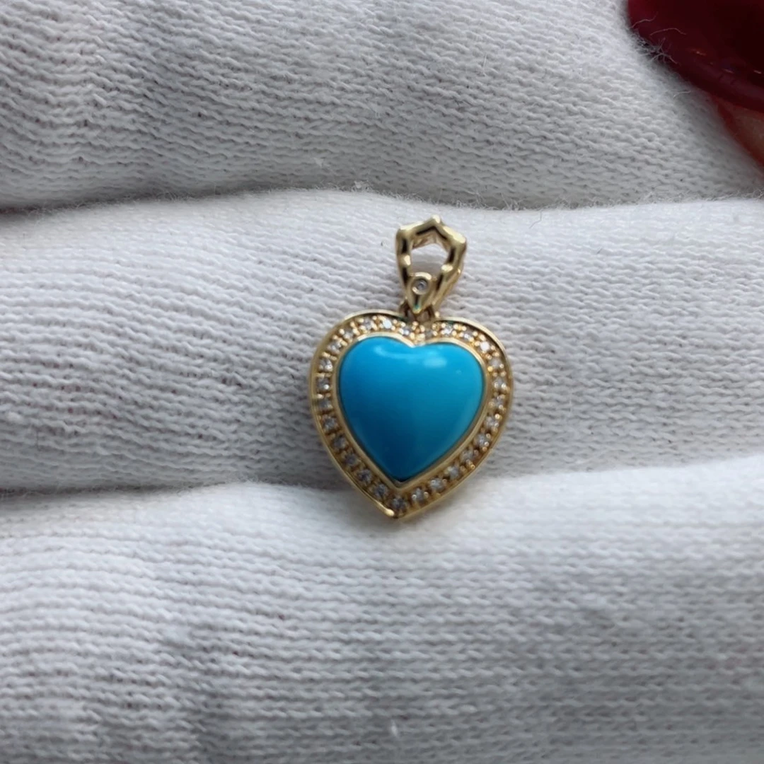 绿松石珠宝奇石18K金镶嵌