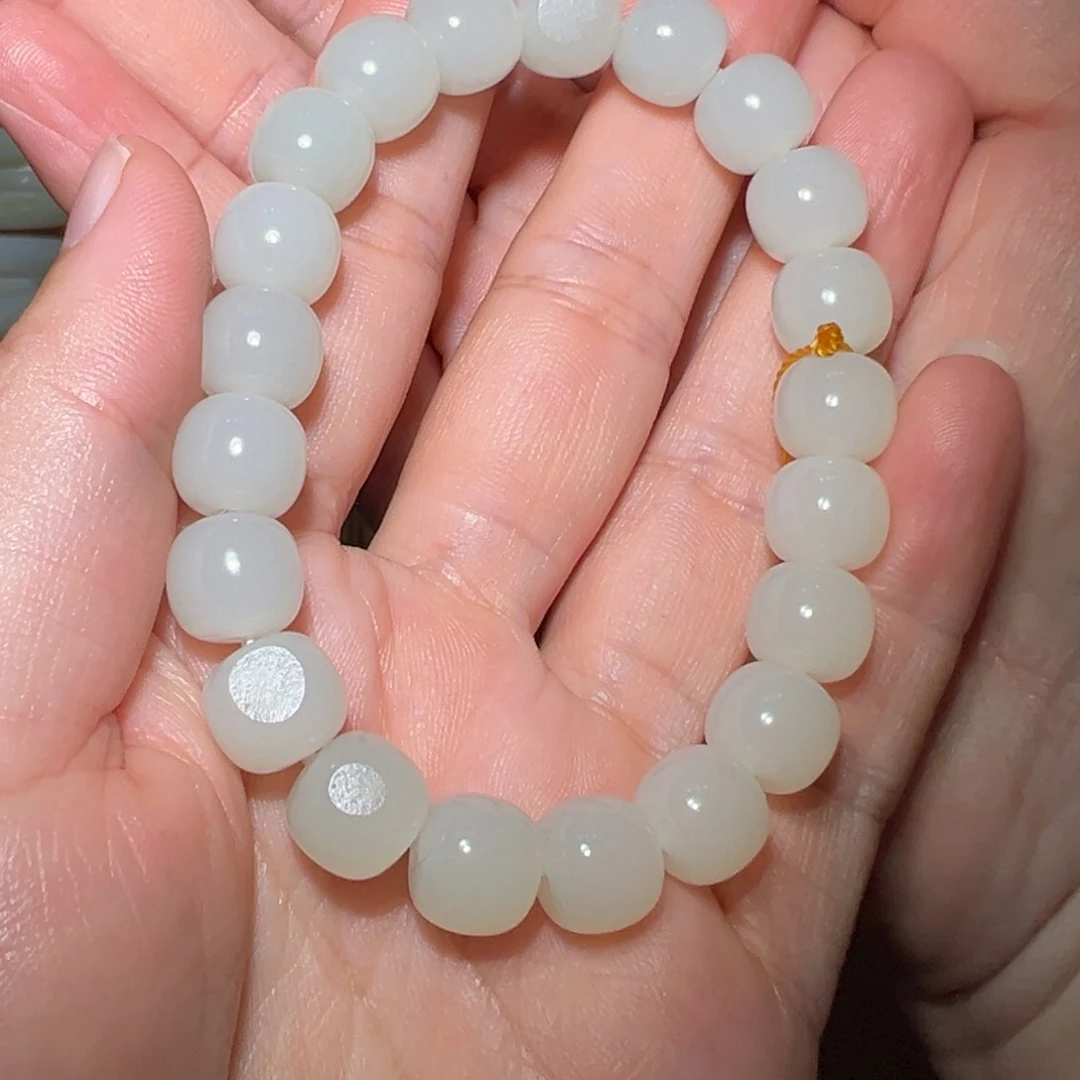 和田玉手串未镶嵌秋*